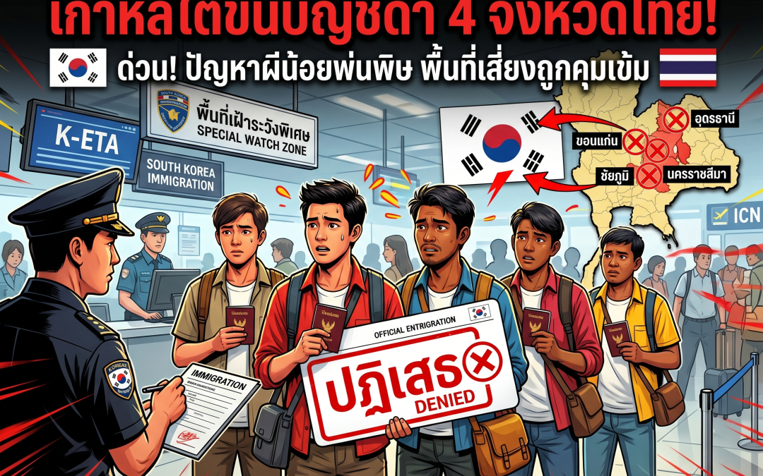 เกาหลีใต้ขึ้นบัญชีดำ 4 จังหวัดของไทย มีขอนแก่นด้วย